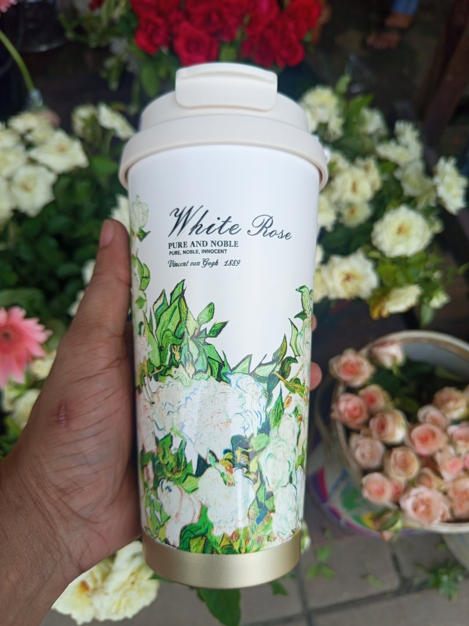 Vacuam Flask (White Rose)